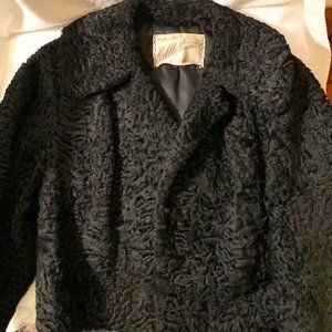*HP* Vintage 50's probable black shearling jacket